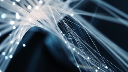 Poster - Abstract Light Trails: A mesmerizing display of light trails gracefully curving through a darkened space, depicting the ethereal beauty of interconnectedness.
