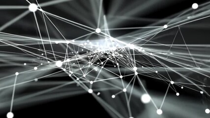 Poster - Abstract Network Connectivity: A digital representation of a network, showcasing interconnected nodes and lines, evoking a sense of advanced technology and data flow.