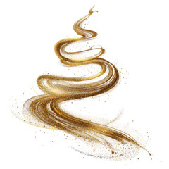 Poster - Elegant golden swirl resembling a Christmas tree design in artistic representation