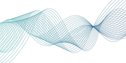 Poster - Abstract curvy line art wavy flowing dynamicsound, wave, wind, information flow. Twisted curve lines and blend effect, frequency sound wave lines. Stripe isolated science digital flowing black line.