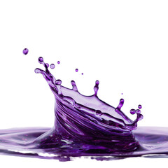 Poster - Purple water splash creates captivating patterns in motion during a bright and crisp daytime setting