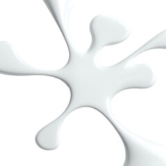 Poster - Fluid white substance splattering on a clean surface during artistic process in a bright studio setting