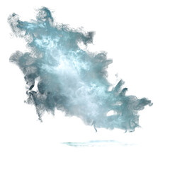 Poster - Swirling mist with hints of blue color creates an ethereal atmosphere in a tranquil space