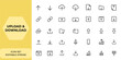 © Vintage Studio - Upload and download Web icons set in line style with editable stroke: linear icon collection including arrow, cloud storage, folder, file, link, web button, digital interface, UI symbols and more.