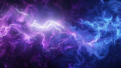 Wall Mural - a dark background with purple and blue hues illuminated by lightning flashes