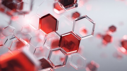 Poster - Abstract technology or medical background with hexagons