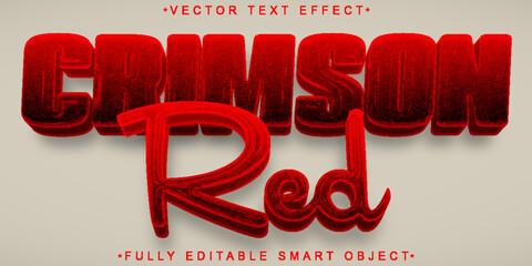 Poster -  Vibrant Crimson Red Deep Passion Style Vector Fully Editable Smart Object Text Effect