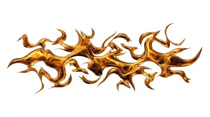 Poster - PNG Abstract metallic flame design