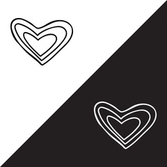 Poster - Heart icon vector. Love icon sign symbol in trendy flat style. Heart vector icon illustration isolated on white and black background