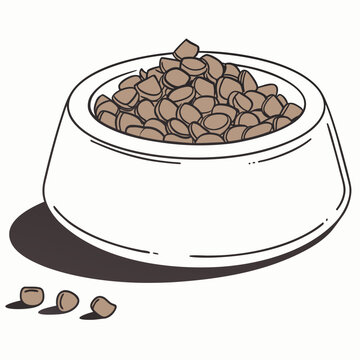 Pet Food Bowl  Vector Illustration – Cute Animal Design for Pet Lovers
