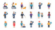 © BUDENGRMX - Vector Icons Set of A diverse set of flat vector icons showing people with various disabilities including physical sensory and mental health conditions promoting inclusion and acce. EPS Editable