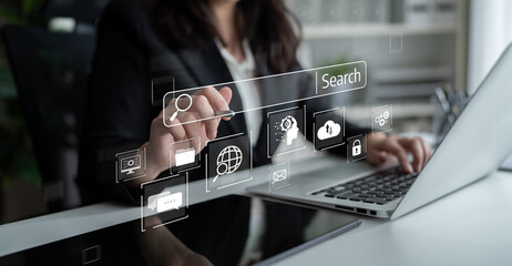 Poster - SEO tools enhance digital visibility with search engine research, keyword strategy, and search data to optimize online performance. Latch