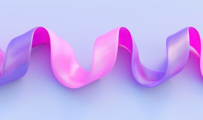 Poster - Abstract ribbon wave design on soft gradient background decoration element