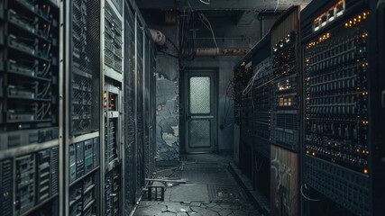 Poster - A cluttered space filled with electrical wiring and components