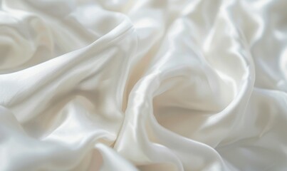 Aufkleber - Elegant ivory silk fabric texture background with soft folds and ripples