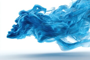 Poster - Flowing ethereal smoke in shades of blue and white against a blue-gray background creates a dynamic and otherworldly presentation