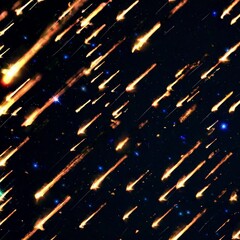 Wall Mural - dynamic video of streaking meteors across a starry sky, captured from a wide-angle perspective, crea