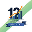 © Aakib - Graphic celebrating International Youth Day, with a rising graph and date.