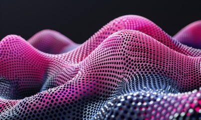Poster - Vibrant wavy dot pattern gradient abstract background texture design