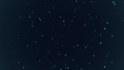 Poster - Abstract technology network background with glowing teal points and lines on dark. AI, Big Data, global communication concept. Seamless loop. 3D render.