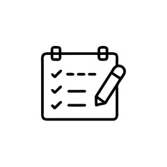 Poster - Outline a calendar page with a pencil checklist writing