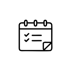 Poster - Outline calendar icon with checklist date task