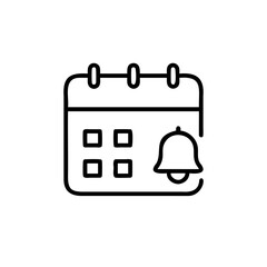 Poster - Outline calendar icon with a bell symbol squares alarm notification
