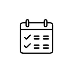 Poster - Outline calendar icon with checkmarks list items checklist task