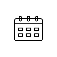 Poster - Outline calendar icon with three rings grid vector