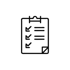 Poster - Outline checklist icon with checkmarks flag symbol task