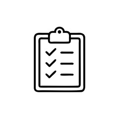 Poster - Outline checklist icon with checkmarks horizontal lines vector