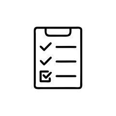 Poster - Outline checklist icon with three items checkmarks task