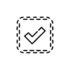 Poster - Outline checkmark inside dashed square icon on tick checkbox