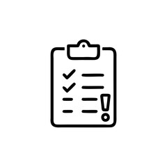 Poster - Outline icon a clipboard with checklist exclamation mark task document