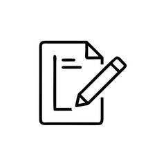 Poster - Outline icon a pencil writing on a document edit paper