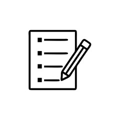 Poster - Outline pencil writing on paper with checklist vector