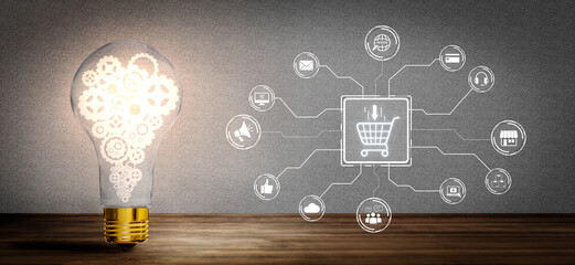 Poster - Omni-channel marketing and online shopping strategies, cross-platform customer experience, brand unification, and integrated marketing communication across digital channels. Spline