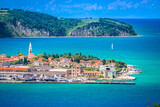 Slovenia. Town of Izola on Adriatic coast panoramic view