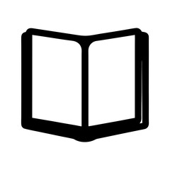 Poster - Simple black and white drawing of an open book for reading