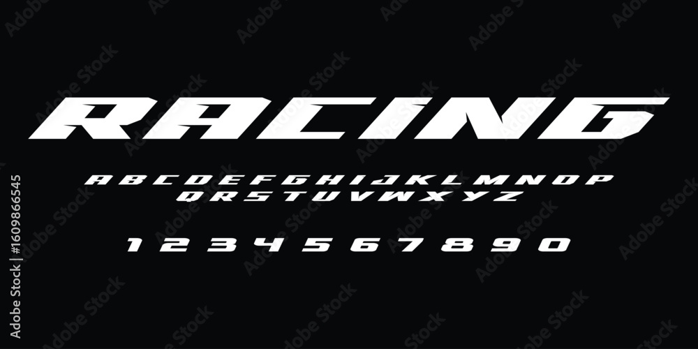 Speed Racing Letters Racing Speed Alphabet Font Vector Bold Sport Typography Letters ...