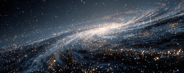 Wall Mural - Vast, dark night sky ablaze with countless sparkling stars , asteroids, astrophysics