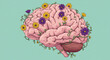 © Saiful - Brain blooming with flowers, symbolizing mental health, growth, and creativity in vibrant colors