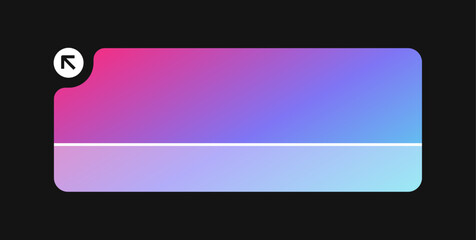 Poster - Neon UI Panel with Rounded Corners and Divider Line. Minimal Popup Frame in Gradient Colors.