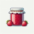 © Natalka - Strawberry jam jar with berries for homemade preserves and culinary delights