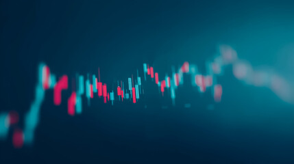 Poster - Market trend chart: The dynamic movement of the stock market comes alive, represented through a stylized, modern depiction of a fluctuating financial chart.