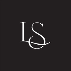 Poster - letter ls simple linked overlapping curves logo vector
