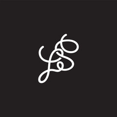 Poster - letter ls simple curves linear linked logo vector