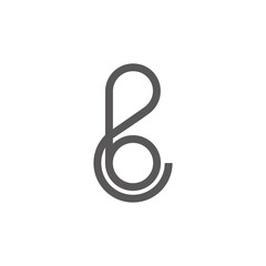 Poster - letter cb round loop circles geometric lines link simple logo vector