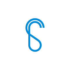 Poster - letter sr simple linked geometric lines logo vector