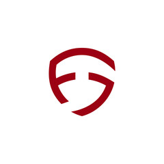 Poster - letter fg shield emblem simple geometric logo vector